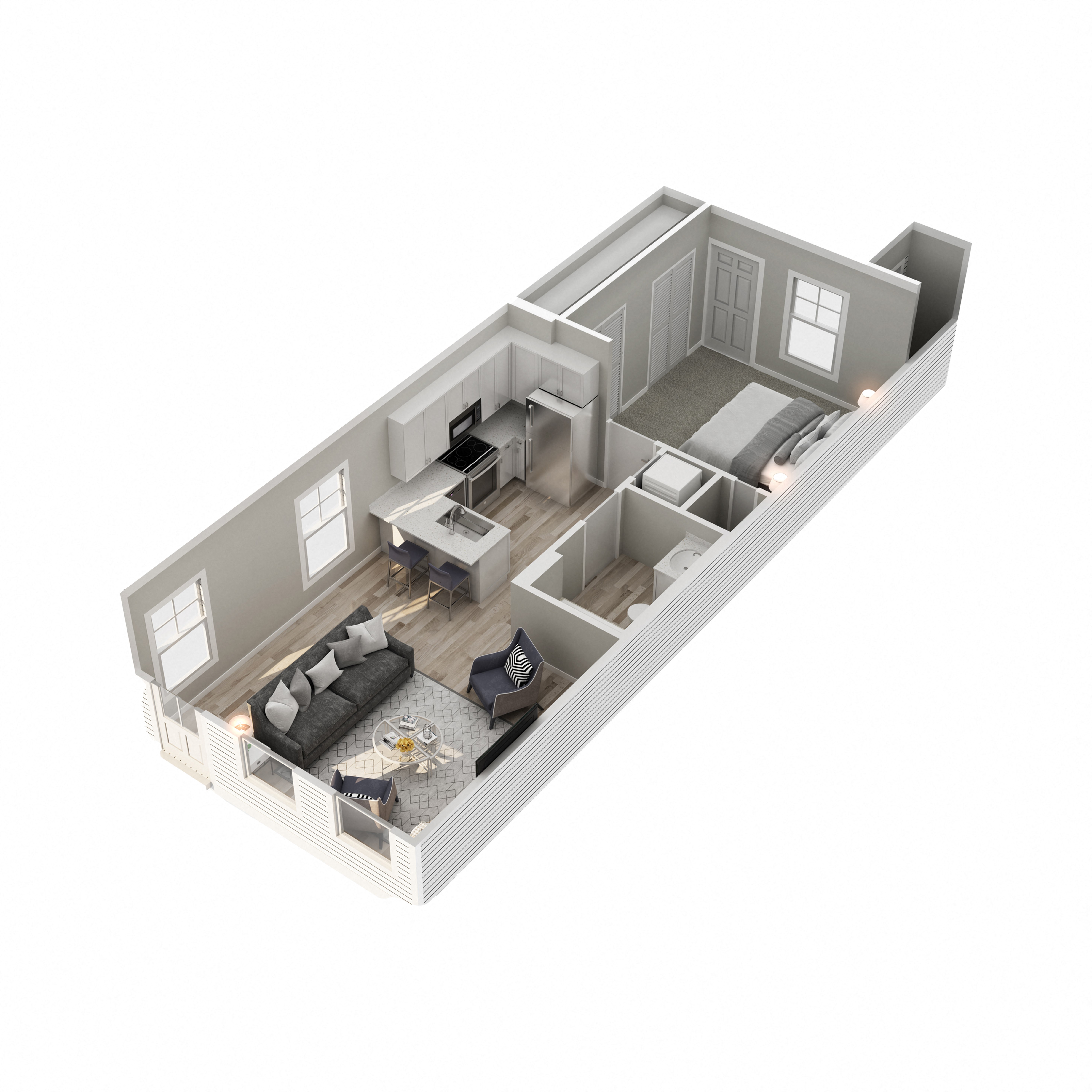 Floor plan for 1 bed, 1 bath, 820 sqft